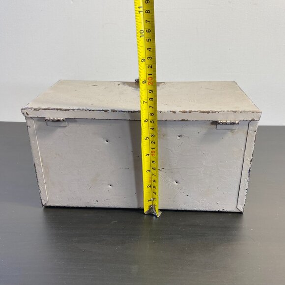 Heavy Duty Metal Box Tool Box, White Metal Storage Box, Cash Box with lock. - Picture 7 of 10